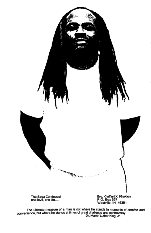 “The Saga Continues! B0, Knaani X. Knakdun onalove, one ife.... P.G. Box 557 Westvil, IN 46391 